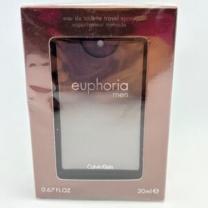 Calvin Klein Euphoria Men Eau de Toilette Travel Spray 0.67 oz 20ml New Sealed